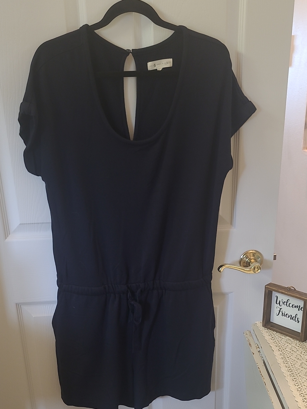 Casual Navy Drawstring Romper. Bin 7